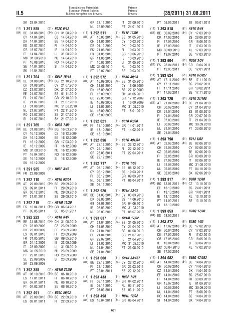 Bulletin 2011/35 - European Patent Office