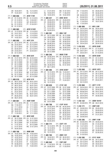 Bulletin 2011/35 - European Patent Office