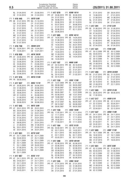 Bulletin 2011/35 - European Patent Office