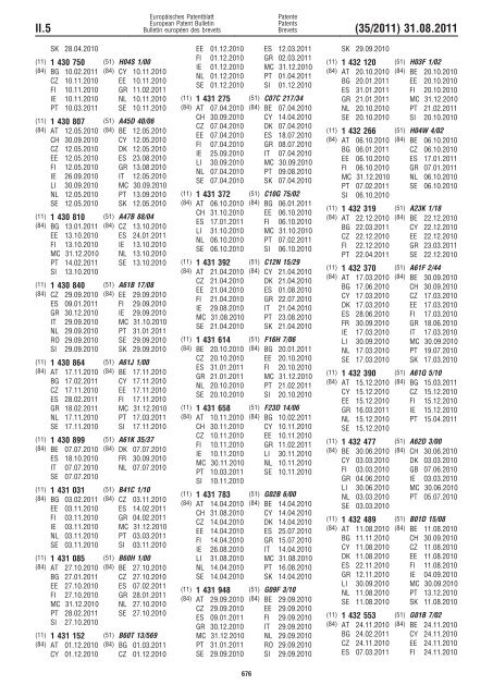 Bulletin 2011/35 - European Patent Office