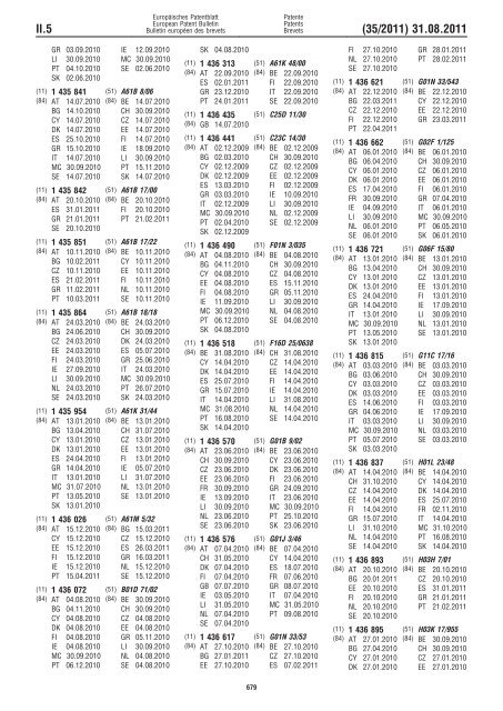 Bulletin 2011/35 - European Patent Office