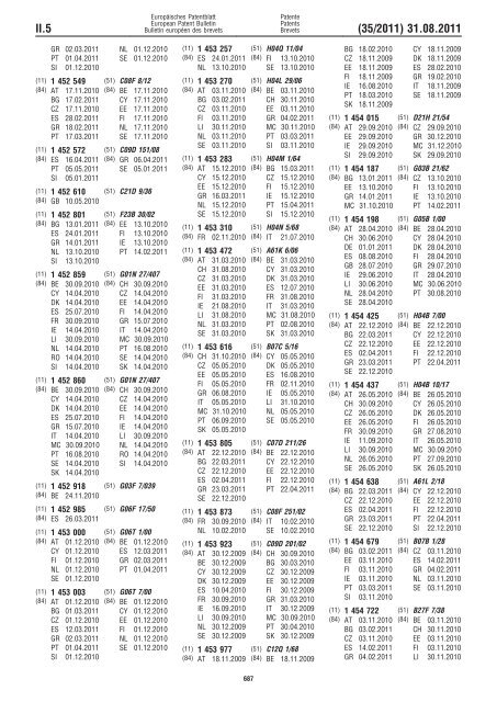 Bulletin 2011/35 - European Patent Office