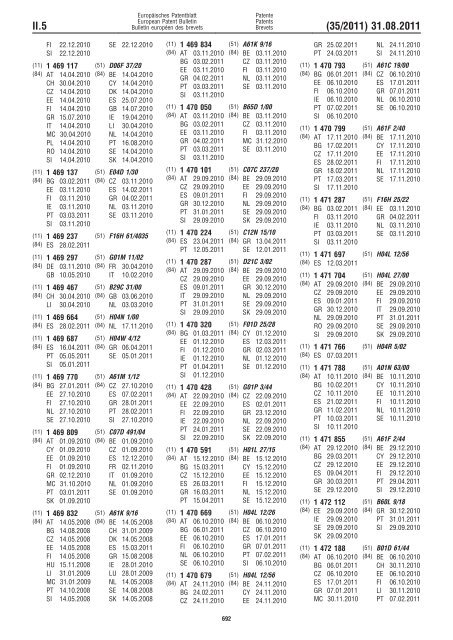 Bulletin 2011/35 - European Patent Office