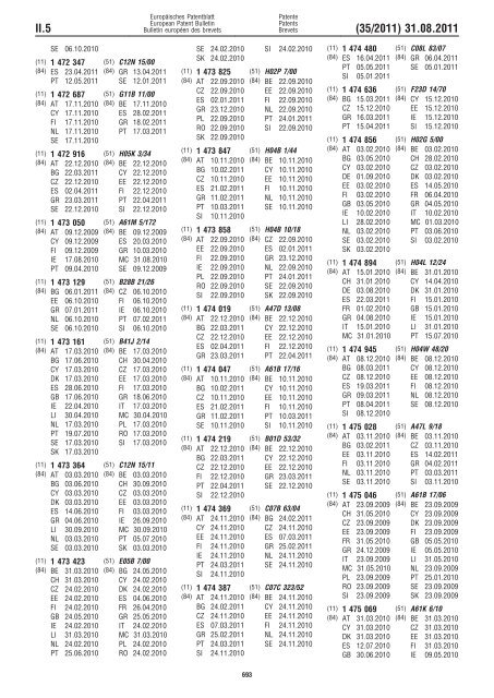 Bulletin 2011/35 - European Patent Office