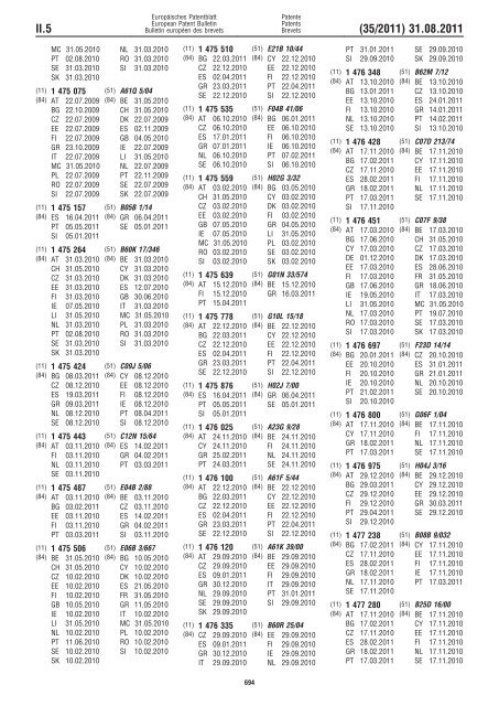 Bulletin 2011/35 - European Patent Office