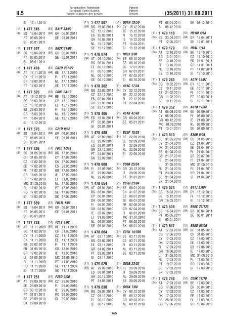 Bulletin 2011/35 - European Patent Office