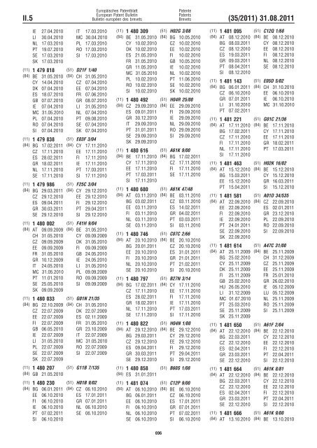 Bulletin 2011/35 - European Patent Office