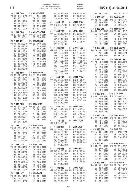 Bulletin 2011/35 - European Patent Office