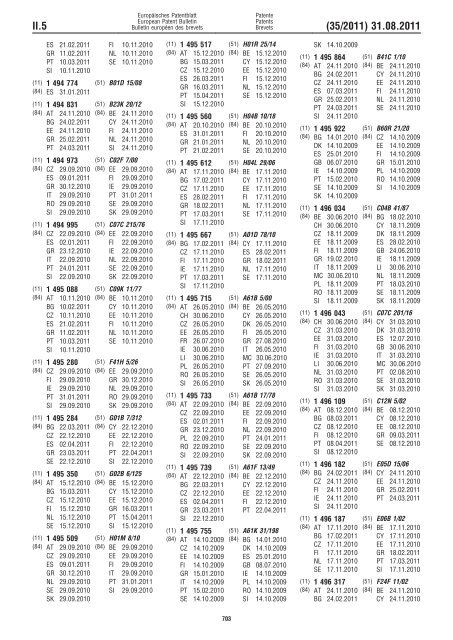 Bulletin 2011/35 - European Patent Office