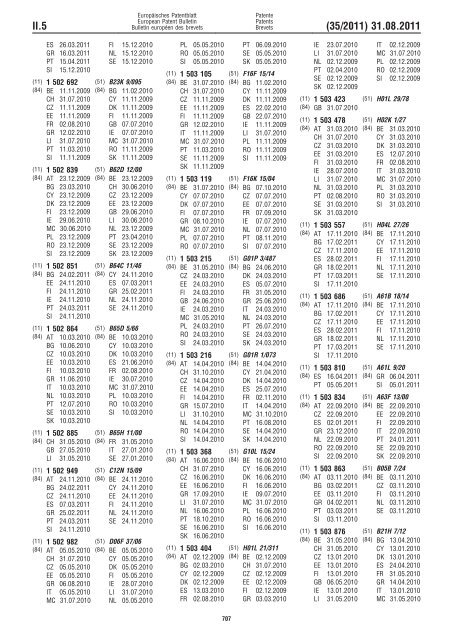 Bulletin 2011/35 - European Patent Office