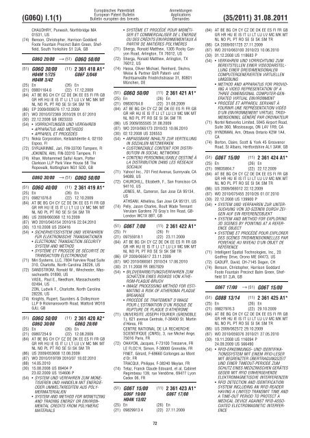 Bulletin 2011/35 - European Patent Office