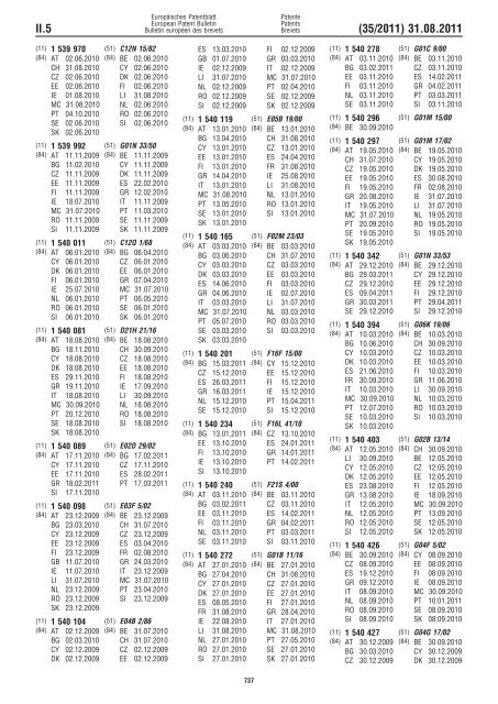 Bulletin 2011/35 - European Patent Office