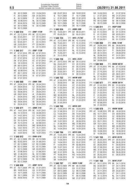 Bulletin 2011/35 - European Patent Office