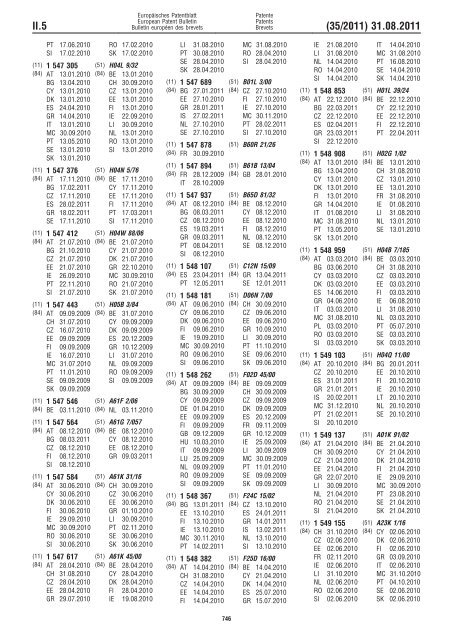 Bulletin 2011/35 - European Patent Office