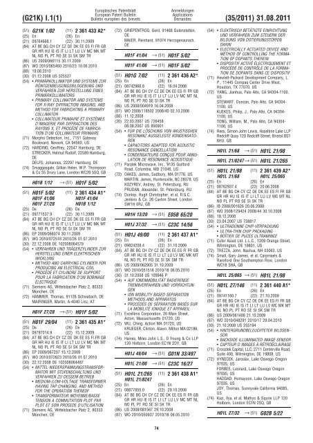 Bulletin 2011/35 - European Patent Office