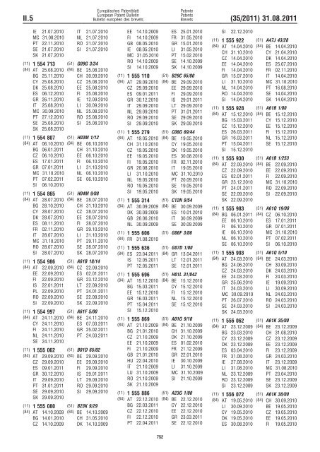 Bulletin 2011/35 - European Patent Office