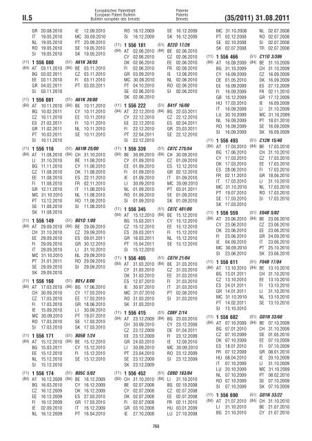 Bulletin 2011/35 - European Patent Office