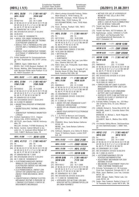 Bulletin 2011/35 - European Patent Office