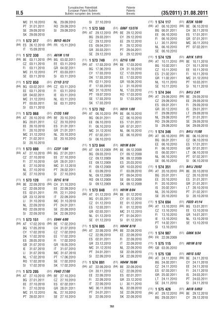 Bulletin 2011/35 - European Patent Office