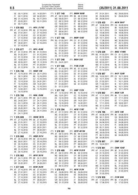 Bulletin 2011/35 - European Patent Office