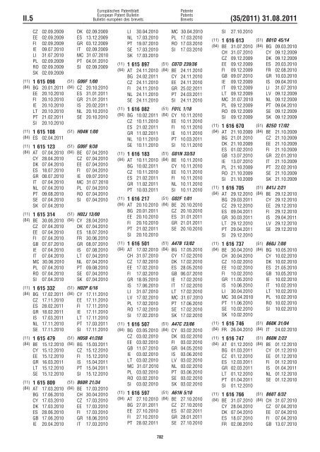 Bulletin 2011/35 - European Patent Office