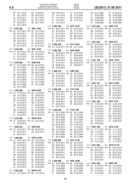 Bulletin 2011/35 - European Patent Office