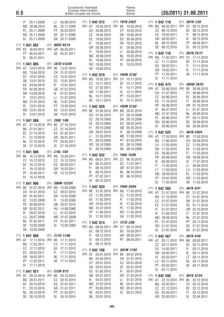 Bulletin 2011/35 - European Patent Office