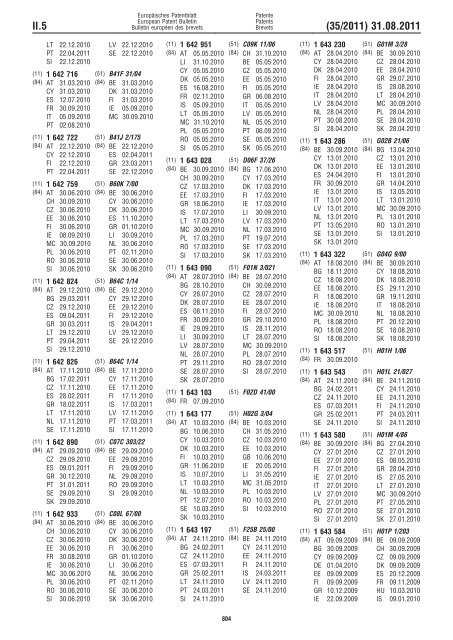 Bulletin 2011/35 - European Patent Office