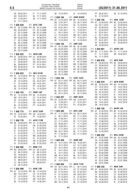 Bulletin 2011/35 - European Patent Office