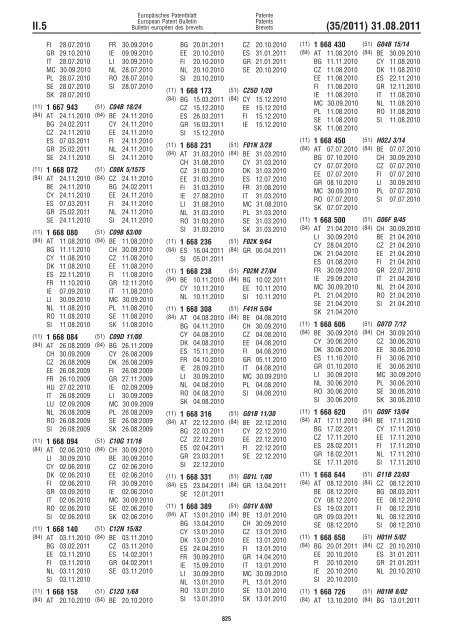 Bulletin 2011/35 - European Patent Office