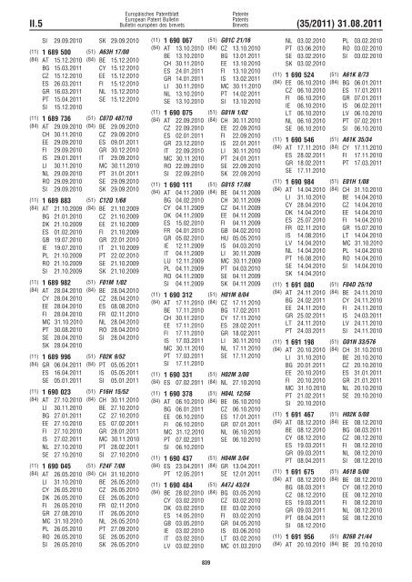 Bulletin 2011/35 - European Patent Office