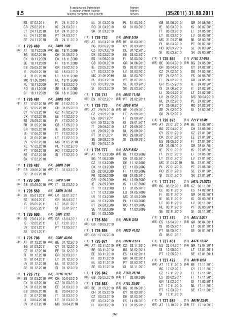 Bulletin 2011/35 - European Patent Office