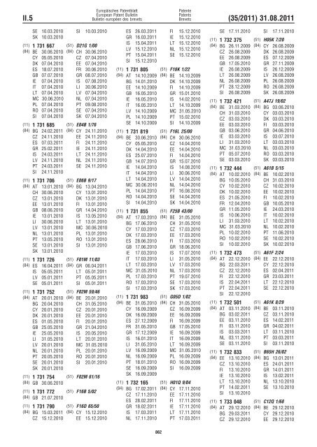 Bulletin 2011/35 - European Patent Office