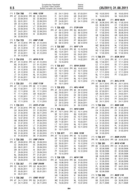 Bulletin 2011/35 - European Patent Office