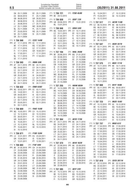 Bulletin 2011/35 - European Patent Office