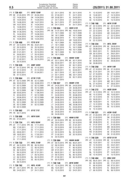 Bulletin 2011/35 - European Patent Office