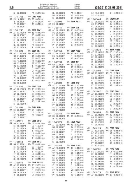 Bulletin 2011/35 - European Patent Office