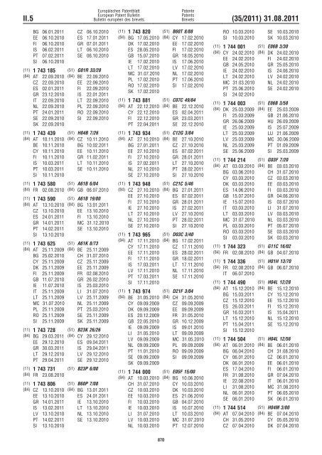 Bulletin 2011/35 - European Patent Office