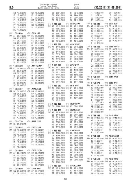 Bulletin 2011/35 - European Patent Office