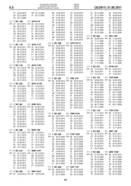 Bulletin 2011/35 - European Patent Office