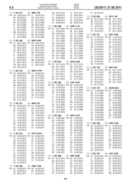 Bulletin 2011/35 - European Patent Office