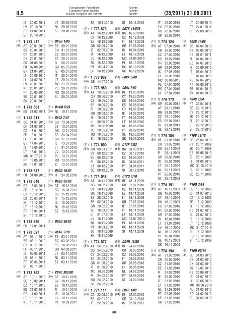 Bulletin 2011/35 - European Patent Office