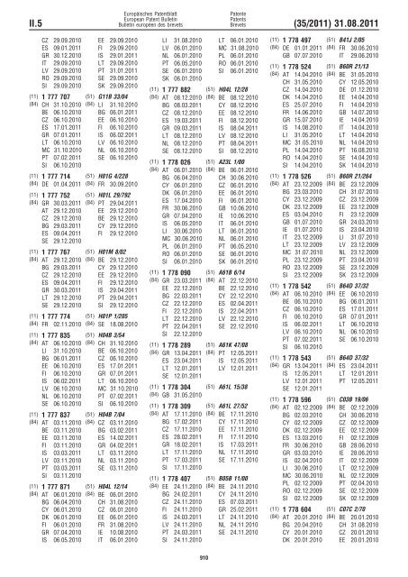 Bulletin 2011/35 - European Patent Office