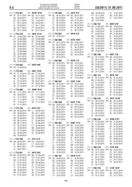 Bulletin 2011/35 - European Patent Office