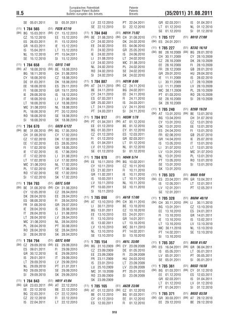 Bulletin 2011/35 - European Patent Office