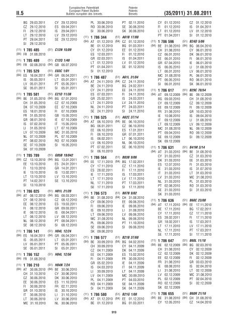 Bulletin 2011/35 - European Patent Office