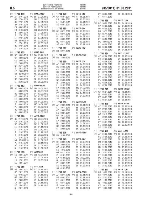 Bulletin 2011/35 - European Patent Office