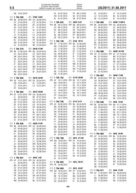 Bulletin 2011/35 - European Patent Office