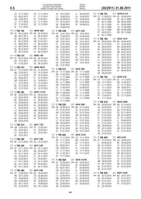 Bulletin 2011/35 - European Patent Office