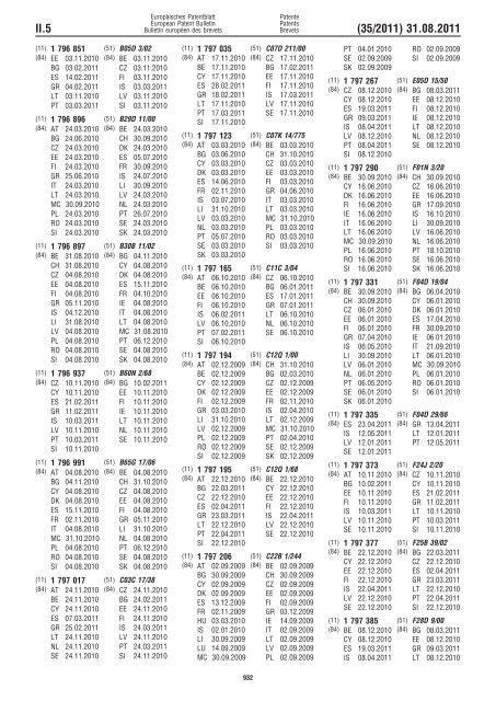 Bulletin 2011/35 - European Patent Office